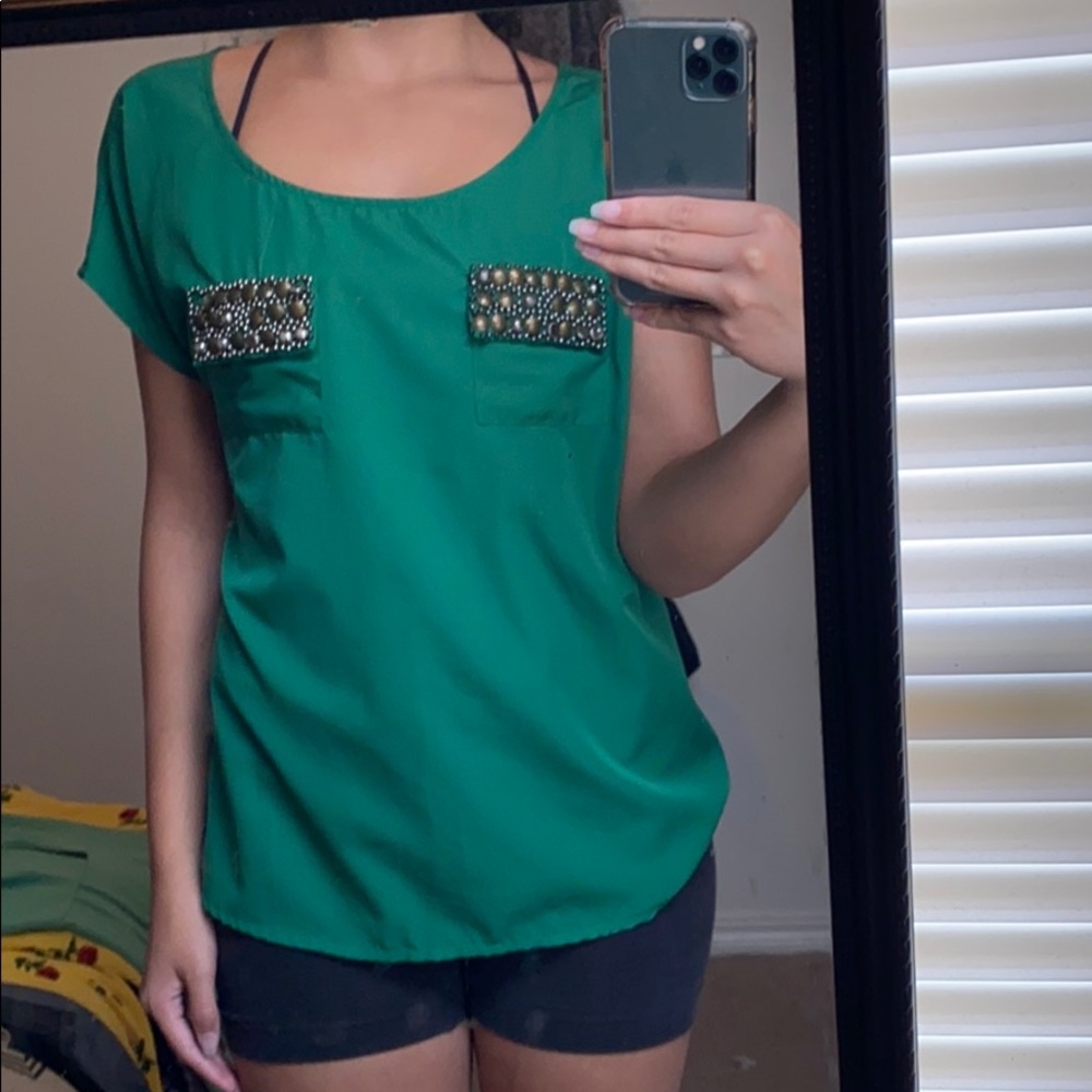 Green dress shirt